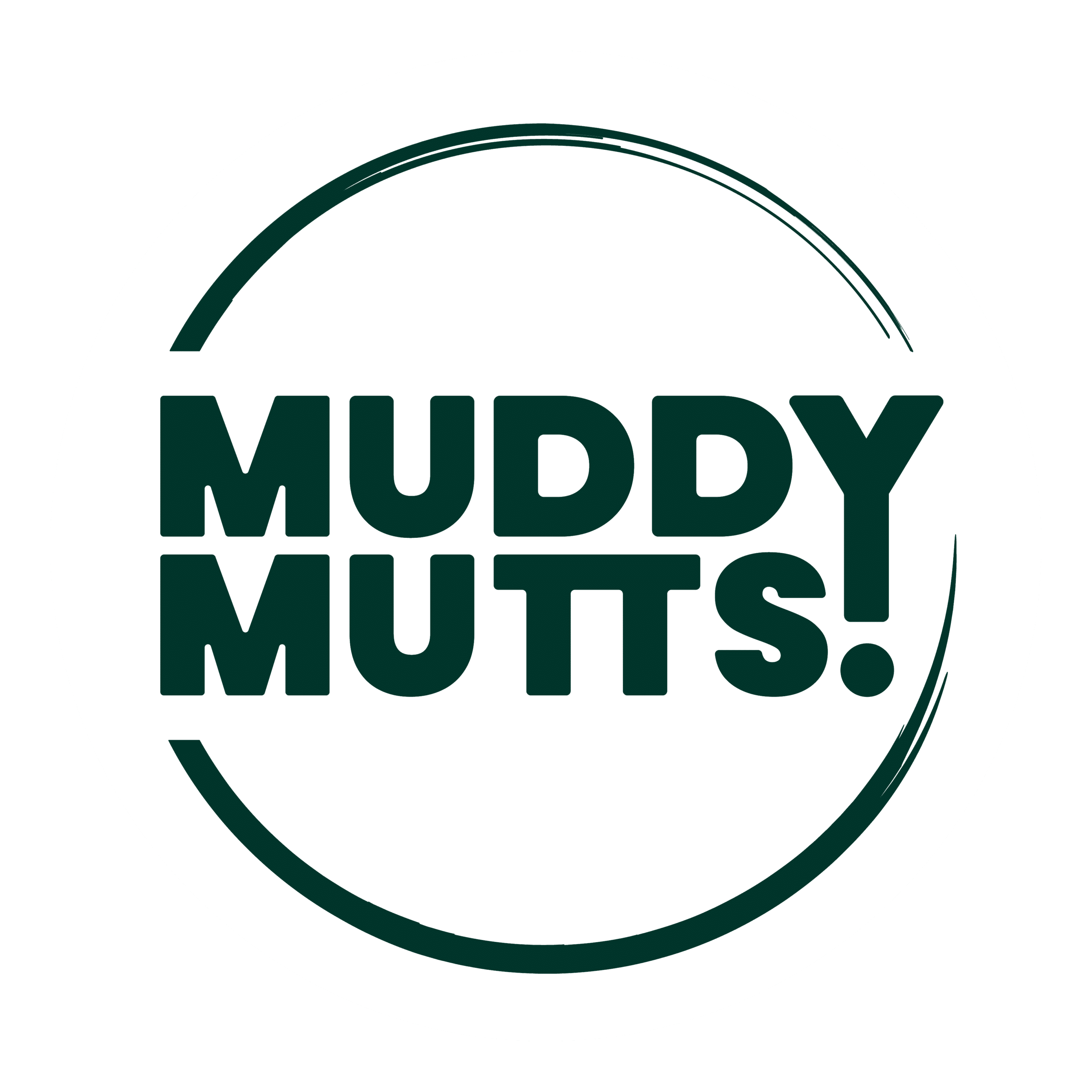 Muddy Mutts White and Green Logo
